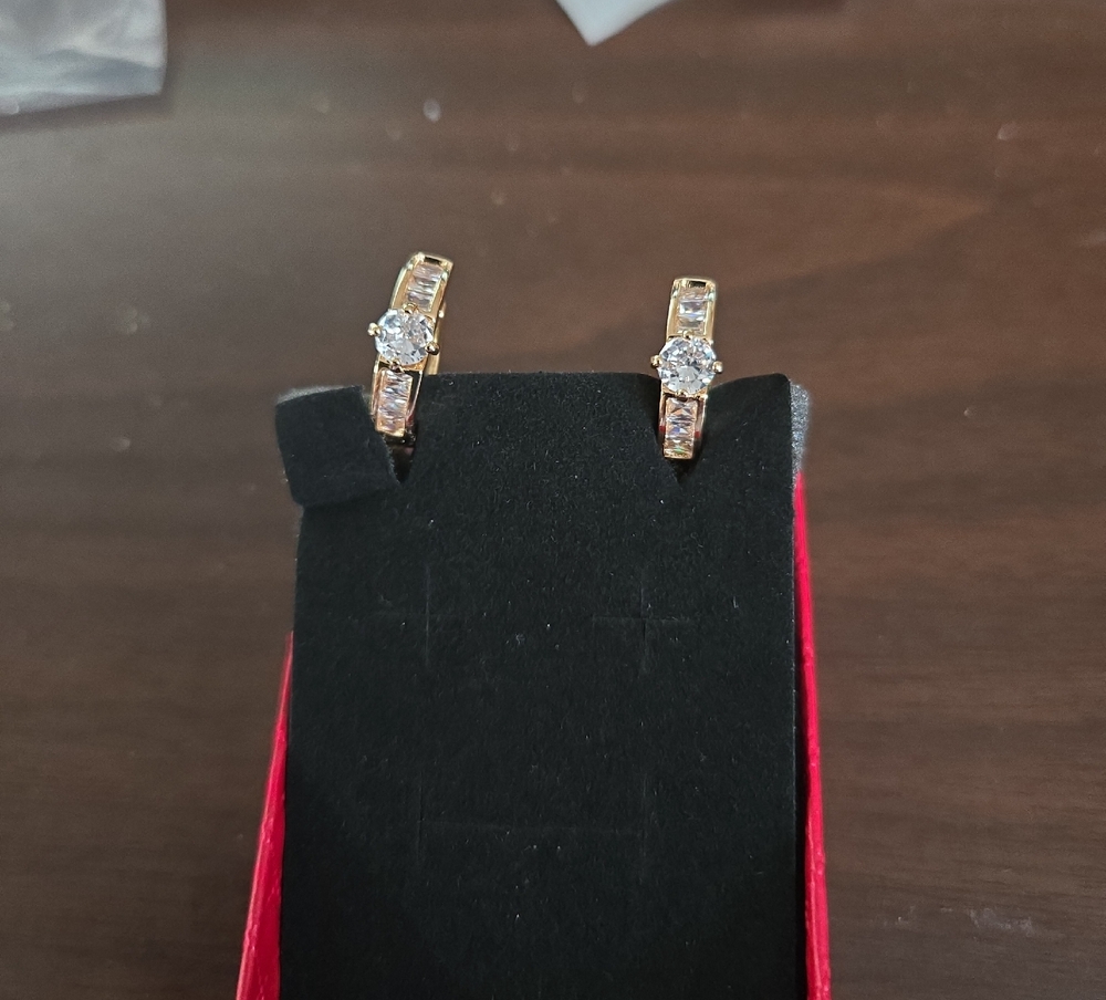 Elegant Gold Plated Women's Hoop Earrings